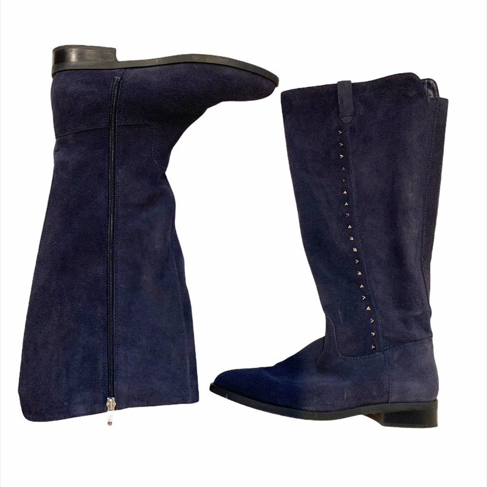 Navy Blue Studded Marc Fisher Boot Size 8W